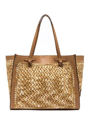 Marcella leather raffia shopping bag GIANNI CHIARINI | BS11710COMMTSCY7042